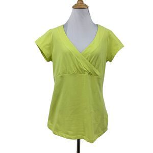 Columbia Surplice Shirt Womens L Large Lime Omni Freeze Cooling Short Sleeve Top
